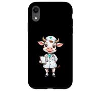 Mucca Dottoressa - Personaggio Cartoon con Cartella Clinica Custodia per iPhone XR