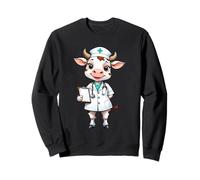 Mucca Dottoressa - Personaggio Cartoon con Cartella Clinica Felpa