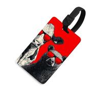 Mucca e Orso Indossare Occhiali Da Sole Retro Etichetta Bagaglio Borsa Da Viaggio Bagaglio Nome Tag