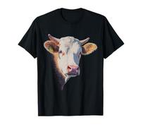 Mucca faccia animale amante illustrazione stampa motivo mucca Maglietta