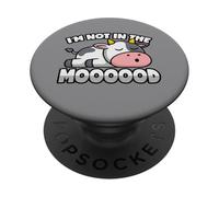 mucca gioco di parole - non nell'umore - vitello & bestiame PopSockets PopGrip Adesivo
