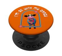 Mucca I'm OK With My Crazy Hippie 60's 70's Retro Fun PopSockets PopGrip Adesivo