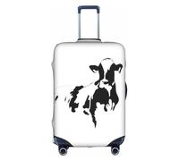Mucca in bianco e nero lavabile copertura bagagli moda valigia protezione adatta 45-81 pollici viaggio bagagli copertura, bianco, S