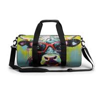 Mucca in occhiali pittura divertente grande borsa da palestra novità leggero borsone da viaggio Tote Bags, Stile:, 17.7in/9in/9in