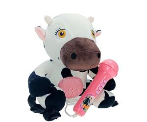 Mucca Lola con microfono. La Fattoria di Zenone (Reig4936)