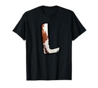 Mucca Modello Lettera L Iniziale monogramma Alfabeto Design Maglietta