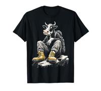 Mucca, rilassante, vagabondo, animale, illustrazione, grafica, mucca Maglietta