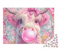 Mucca Rosa Puzzle per Adulti Puzzle 1000 Pezzi Bubble Gum Gioco di Puzzle 1000 Pezzi Relax Famiglia Regalo Casa 38x26cm/1000pcs