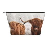 Mucca scozzese, Borsa da toilette Borsa per trucco Borsa per cosmetici Borsa da toilette da viaggio portatile