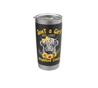 Mucca scozzese delle Highland Solo una ragazza che ama le mucche e i girasoli Bicchiere termico in acciaio inox doppia parete