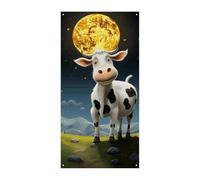 Mucca sopra la luna copertura della porta Banner Party Decor Forniture Portico Appeso Banner Personalizzazione Festone Per Vacanze Compleanno Giardino Prato