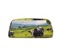 mucche al pascolo Borsa per il trucco per donne e uomini Borsa da viaggio per articoli da toilette Borsa estetica Astuccio grande per matite
