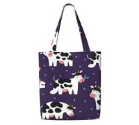 Mucche divertenti Fattoria divertente,Borse della spesa riutilizzabili, borse per la spesa, borsa a tracolla in tela di grande capacità
