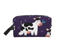 Mucche divertenti, fattoria divertente, organizer per cosmetici di grande capacità, borsa da viaggio per il trucco da donna