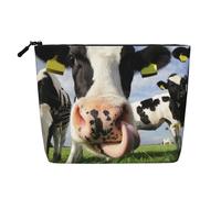 mucche olandesi, Borsa per cosmetici in lino sintetico Borsa per trucco Borsa da viaggio portatile