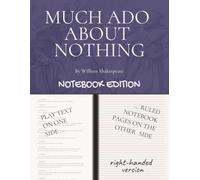 MUCH ADO ABOUT NOTHING: Notebook Edition with full play plus lined notebook pages for student, stage and classroom use (RIGHT-hand version)