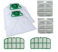 Muchable Set di borse per aspirapolvere Folletto Vorwerk VK200 VK220-12 + 2 filtri HEPA + 12 deodoranti profumati