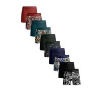 MUCHACHOMALO Boxer da uomo, biancheria intima da uomo in cotone, confezione multipla da 10, boxer con stampa classica, con elastico in vita, Stampa/Blue/Grey/Green/Red, M