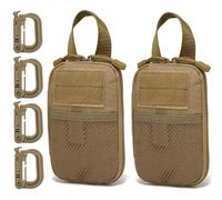 MUCHER 2 borse per attrezzi, piccola borsa multitool tattica EDC borsa Molle Pouch Utility, zaino compatto, tasche aggiuntive per attività all'aperto, escursioni, campeggio, caccia, cachi