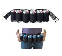 MUCHER Cintura Da Birra Confezione Da 6 Fondine Cintura Porta Birre Bevande Per Feste Campeggio Viaggi Arrampicata Escursionismo All'Aperto (Nero)