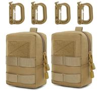 MUCHER Confezione da 2 Borsello Tattico Marsupio Militare Borsello da Cintura Tattica Borsa Tattica Molle Marsupio Tattico Uomo Tasca utilità EDC Marsupio con 4 Moschettoni per Campeggio Bici Caccia