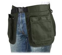 MUCHER Marsupio triplo hippie da cameriere, grembiule da cameriera, multifunzionale, in tessuto, a prova di sudore, borsa laterale per donne, uomini, escursionismo, corsa, campeggio, trekking, Verde