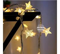 MUCHER Luce Stellare Luci Della Stringa Lunare 40 LED Decorativa Luci Di Natale Della Stella 6M Fatate (Bianco Caldo)