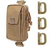 MUCHER Molle - Borsa piccola tattica EDC per cellulare, con tracolla multifunzione, con 3 ganci, per attività all'aperto, escursioni, caccia, campeggio, allenamento (cachi)