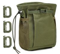 MUCHER Molle Borsa tattica Molle con coulisse, piccola custodia portatile con 3 ganci per attività all'aria aperta, escursioni, caccia, campeggio, allenamento (verde)