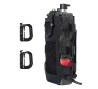 MUCHER Portabottiglie tattico Molle supporto per bottiglie, resistente militare, con 2 ganci, per attività all'aperto, escursioni, caccia, campeggio, allenamento (nero)