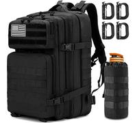 MUCHER Zaino Tattico Militare 45 Litri, da Trekking e Viaggio, Grande Capacità, Assault 3 Giorni da Combattimento Molle con Portabottiglie e 4 Moschettoni per Caccia, Campeggio