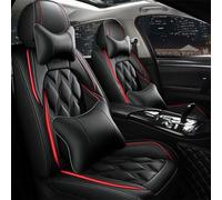 Muchkey Copri-sedili Auto Compatibile con Ford per Focus ST-line ST line MK4 Station Wagon Anteriori e Posteriori Coprisedile Accessori Con Cuscino Cervicale e Lombare(mh109 lusso - Nero