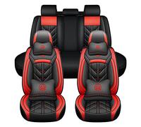 Muchkey Copri-sedili Auto Compatibile con Jaguar E-PACE F-PACE l-PACE F-TYPE Anteriori e Posteriori Coprisedile Accessori Con Cuscino Cervicale e Lombare(MH141,lusso-Rosso