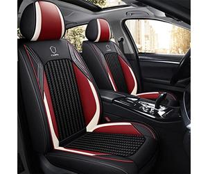 Muchkey Coprisedili Auto 5 posti per Mercedes GLE 43 AMG Coprisedile Impermeabile in Pelle Con Cuscino Cervicale e Lombare Posteriore Protezioni per Sedili Copri (MH101-Marta Rosso