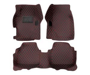 Muchkey Tappetini Abitacolo Auto Personalizzare per Ford Tutti i modelli | Pelle Morbido Moquette Anti Scivolo Tappeti Impermeabile Tappeto Colore Nero Rosso