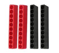 MuchLuckystar 4 supporti per punte per cacciavite, 10 fori, 1/4 di pollice, codolo esagonale, organizer in plastica per punte da trapano, nero e rosso (2 ciascuno)