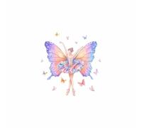 MuchLuckystar Adesivo da parete fosforescente con fatina e farfalla, decalcomania fluorescente in PVC per camera da letto delle ragazze, bagno, impermeabile, decorazione fantasy, 15 x 15 cm