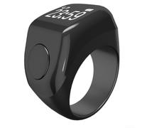 MuchLuckystar Anello intelligente per Zikr con supporto app e BT5.0, contatore elettronico per le dita per pratiche spirituali quotidiane, dimensioni 18-22 mm (nero)