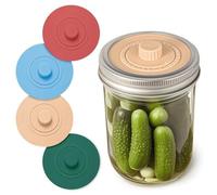 MuchLuckystar Coperchi di fermentazione per barattoli a bocca larga con valvola di sicurezza automatica e data, sistema di ventilazione unidirezionale in silicone per inscatolare verdure
