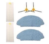 MuchLuckystar Kit spazzola laterale e mocio per MEDION MD 20041 per robot aspirapolvere s12 SW MD 19601, parti di ricambio con panno mocio e spazzole per la pulizia degli angoli, confezione da 6
