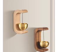 MuchLuckystar Scacciaspiriti realizzato a mano in puro rame con anello, realizzato artigianalmente per decorazione d'ingresso e magnete per frigorifero, suono lenitivo, argento