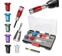 MuchLuckystar Set spelafili con 5 teste intercambiabili, strumento elettrico regolabile per spelafili e torsione per cavi da 6 a 14 AWG, kit multi-formato in lega di alluminio, 8 pezzi