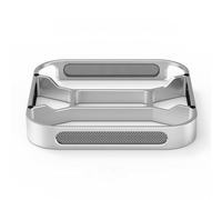 MuchLuckystar Supporto di raffreddamento in lega di alluminio per Mac per mini M4, supporto da tavolo antipolvere con ventilazione migliorata, cuscinetti in silicone per stabilità, argento