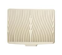 MuchLuckystar Tappetino scolapiatti in silicone con design con scarico inclinabile, 50 x 43 cm, antiscivolo, resistente al calore, per un efficiente drenaggio dell'acqua, nero