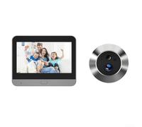 MuchLuckystar Telecamera per porta, 3MP Smart WiFi 4.3 "fotocamera spioncino digitale per Tuya, 140 ° grandangolare video campanello con visioni notturne