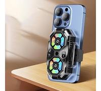 MuchLuckystar Ventola di raffreddamento del telefono, radiatore a semiconduttore portatile con display digitale a doppia ventola per giochi mobili per iPhone per Android Dissipatore di calore