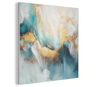 MuchoWow© Arredo Feltro Camera Notte 60x60 cm Decorazione Salotto Interni Moderna Cornice Idea Stanza Astratto - Arte - Oro - Blu
