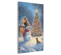 MuchoWow© Composizione Feltro XXL 100x150 cm Pannello Camera Design Grande Cornice Salotto Accento Parete Regali Miracolo di Natale - Serata invernale - Colorato