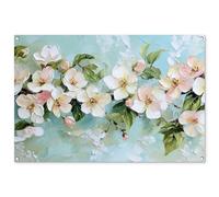 MuchoWow© Decoracion Jardin Exterior 120x80 cm Decoración Pared Póster De Jardín Balcón Wall Decoration Patio Posters Decorativos Terraza Blossom - Hojas - Azul Claro