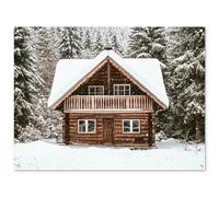 MuchoWow© Decoracion Jardin Exterior 120x90 cm Decoración Pared Póster De Jardín Balcón Wall Decoration Patio Posters Decorativos Terraza Inicio - Bosque - Invierno - Naturaleza - Nieve